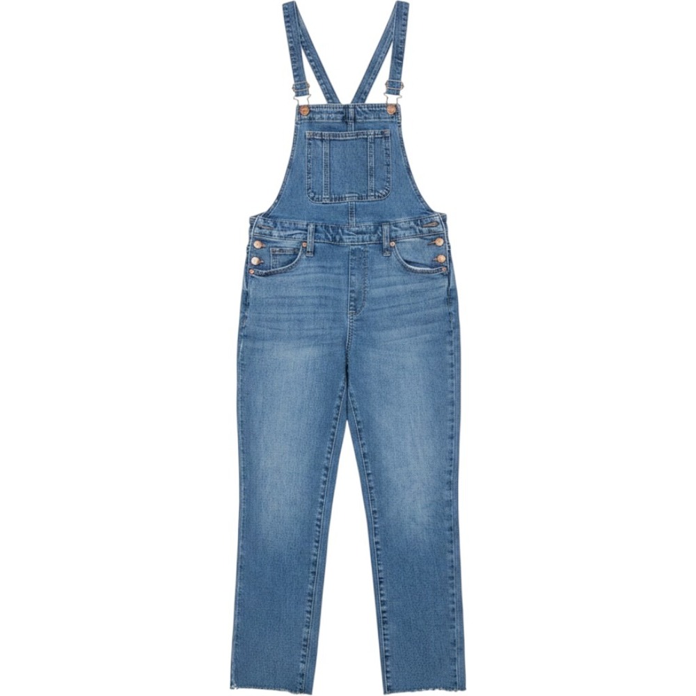 Universal Thread Denim Overalls Womens 4/27R Blue Excellent Raw Hem Stretch